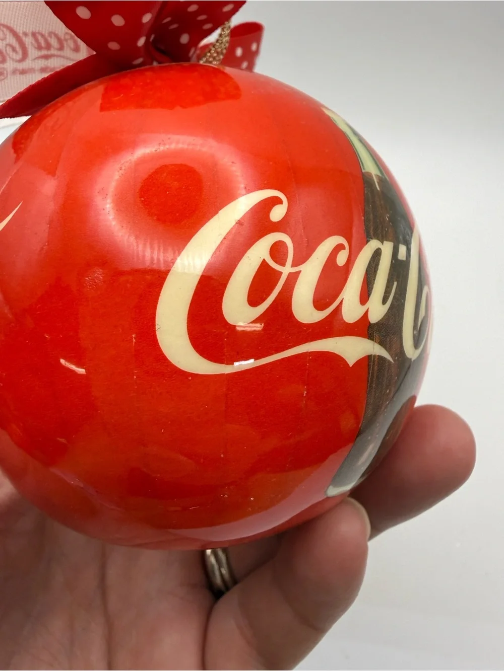 Coca Cola Red Holiday Ornament with Branded Bow